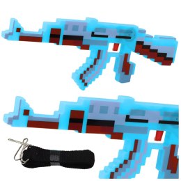 LEAN Toys Karabin Pikselowy Broń Światła Dźwięki Niebieski 39cm