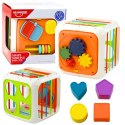 LEAN Toys Kostka Sensoryczna Edukacyjna Dla Dzieci Sorter Elastyczne Przęsła Kolorowa