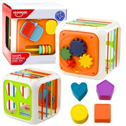 LEAN Toys Kostka Sensoryczna Edukacyjna Dla Dzieci Sorter Elastyczne Przęsła Kolorowa