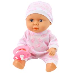 LEAN Toys Lalka Bobas W Nosidełku Piżamka Czapeczka Smoczek Różowe