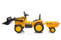 LEAN CARS Traktor Koparka Na Akumulator Z Przyczepą S617 Żółty