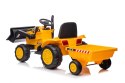 LEAN CARS Traktor Koparka Na Akumulator Z Przyczepą S617 Żółty