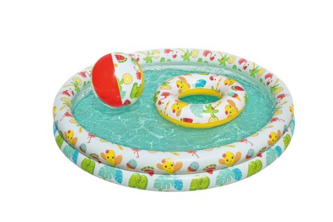 Bestway Zestaw Dmuchany Basen 3w1 Piłka Koło 122 x 20 cm Bestway 51124 Bestway Zestaw Dmuchany Basen 3w1 Piłka Koło 122 x 20 cm Bestway 51124