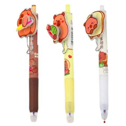 LEAN Długopis Żelowy Kapibara Z Obrotowym Elementem Niebieski Tusz 14,5cm Mix LEAN Długopis Żelowy Kapibara Z Obrotowym Elementem Niebieski Tusz 14,5cm Mix