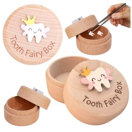 LEAN Drewniane Pudełko Na Zęby Mleczne Dla Dzieci Z Grawerem Tooth Fairy Box