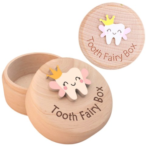 LEAN Drewniane Pudełko Na Zęby Mleczne Dla Dzieci Z Grawerem Tooth Fairy Box LEAN Drewniane Pudełko Na Zęby Mleczne Dla Dzieci Z Grawerem Tooth Fairy Box