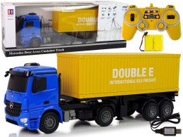 Double E Duża Ciężarówka R/C Mercedes Arocs Niebieska 1:20 Kontener 58 cm Długości