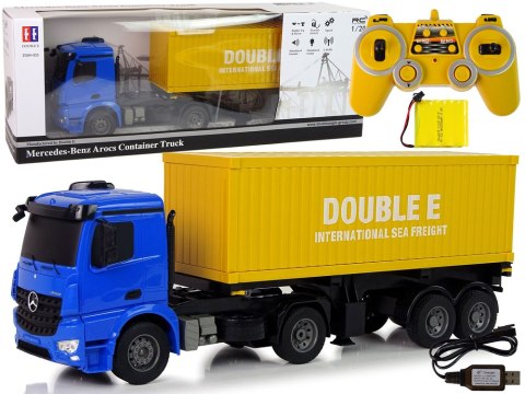Double E Duża Ciężarówka R/C Mercedes Arocs Niebieska 1:20 Kontener 58 cm Długości Double E Duża Ciężarówka R/C Mercedes Arocs Niebieska 1:20 Kontener 58 cm Długości