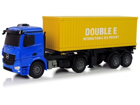 Double E Duża Ciężarówka R/C Mercedes Arocs Niebieska 1:20 Kontener 58 cm Długości Double E Duża Ciężarówka R/C Mercedes Arocs Niebieska 1:20 Kontener 58 cm Długości