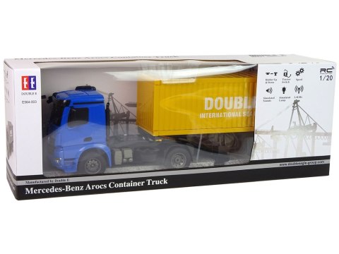 Double E Duża Ciężarówka R/C Mercedes Arocs Niebieska 1:20 Kontener 58 cm Długości Double E Duża Ciężarówka R/C Mercedes Arocs Niebieska 1:20 Kontener 58 cm Długości