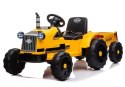 LEAN CARS Retro Traktor na Akumulator z Przyczepą CH9959 Żółty