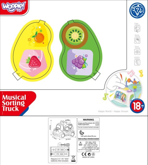 WOOPIE BABY Interaktywny Samochodzik Muzyczny Sorter Montessori Niebieski WOOPIE BABY Interaktywny Samochodzik Muzyczny Sorter Montessori Niebieski