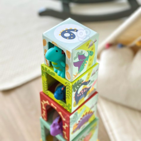 TOOKY TOY Drewniane Klocki Układanka Edukacyjna + 6 Figurek Dinozaurów do zabawy 12 el. TOOKY TOY Drewniane Klocki Układanka Edukacyjna + 6 Figurek Dinozaurów do zabawy 12 el.