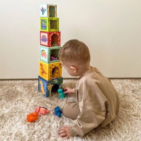 TOOKY TOY Drewniane Klocki Układanka Edukacyjna + 6 Figurek Dinozaurów do zabawy 12 el. TOOKY TOY Drewniane Klocki Układanka Edukacyjna + 6 Figurek Dinozaurów do zabawy 12 el.