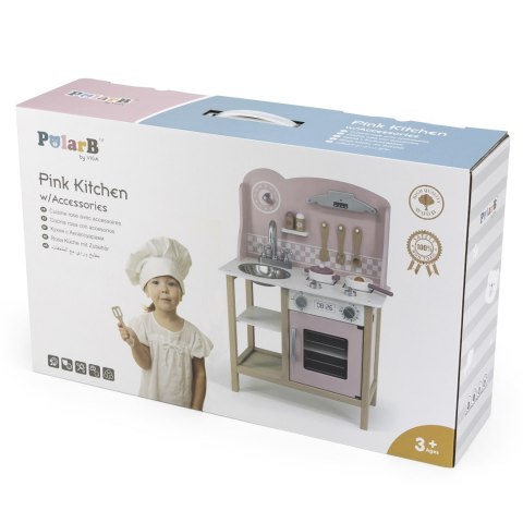 VIGA PolarB Drewniana Kuchnia z Akcesoriami Silver - Pink VIGA PolarB Drewniana Kuchnia z Akcesoriami Silver - Pink
