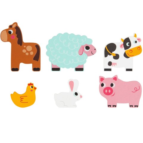 TOOKY TOY Drewniane Puzzle Montessori Wielowarstwowe Tablica Zwierzątka na Farmie 7 el. TOOKY TOY Drewniane Puzzle Montessori Wielowarstwowe Tablica Zwierzątka na Farmie 7 el.