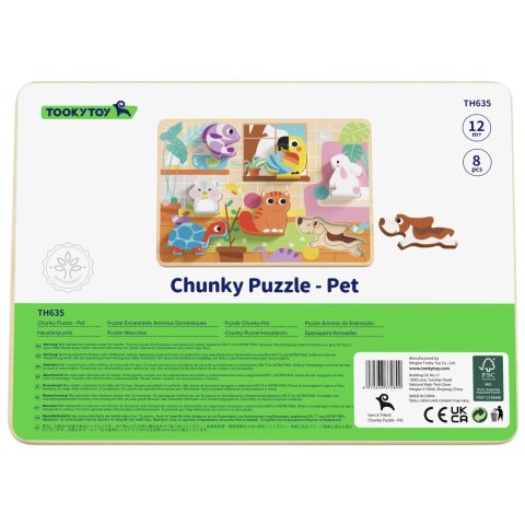 TOOKY TOY Drewniane Puzzle Montessori Zwierzątka Dom Dopasuj Kształty TOOKY TOY Drewniane Puzzle Montessori Zwierzątka Dom Dopasuj Kształty