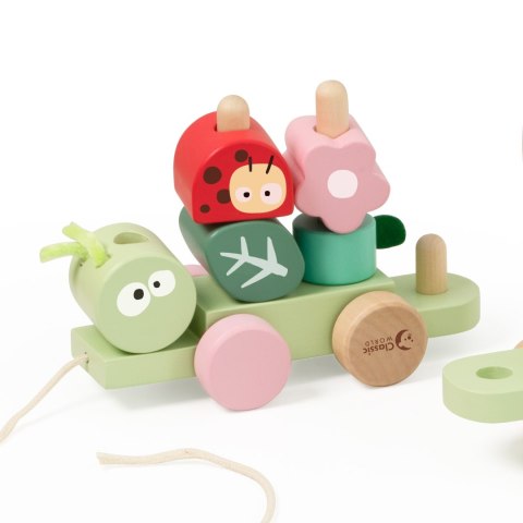 CLASSIC WORLD Montessori Kolejka Gąsienica Drewniana Układanka CLASSIC WORLD Montessori Kolejka Gąsienica Drewniana Układanka