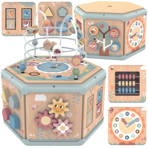 TOOKY TOY Interaktywny Drewniany Sześciokąt Montessori Otwierane Pudełko TOOKY TOY Interaktywny Drewniany Sześciokąt Montessori Otwierane Pudełko