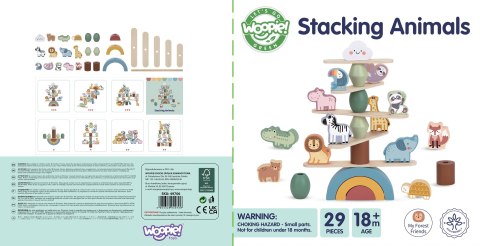 WOOPIE GREEN Balansujące Drewniane Zwierzęta Układanka w Stosy FSC WOOPIE GREEN Balansujące Drewniane Zwierzęta Układanka w Stosy FSC