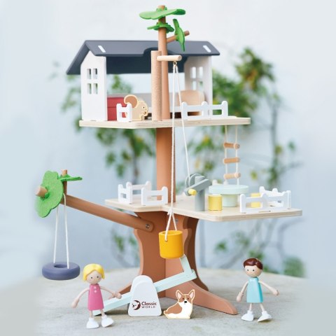 CLASSIC WORLD Drewniany Domek na Drzewie dla Lalek 31 el. CLASSIC WORLD Drewniany Domek na Drzewie dla Lalek 31 el.