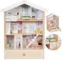 CLASSIC WORLD Duży Drewniany Domek dla Lalek 2 Figurki NATURALNE DREWNO 28 el.