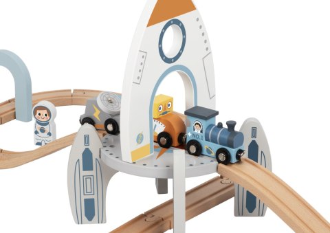 TOOKY TOY Drewniana Kolejka Kosmiczna Zestaw Tory TOOKY TOY Drewniana Kolejka Kosmiczna Zestaw Tory
