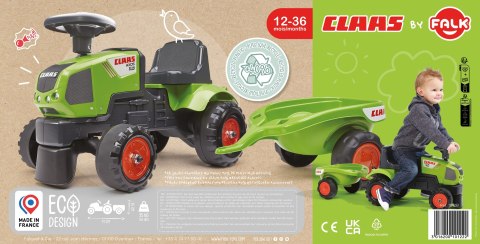 FALK Traktorek Baby Claas Axos 310 Zielony z Przyczepką od 1 roku FALK Traktorek Baby Claas Axos 310 Zielony z Przyczepką od 1 roku