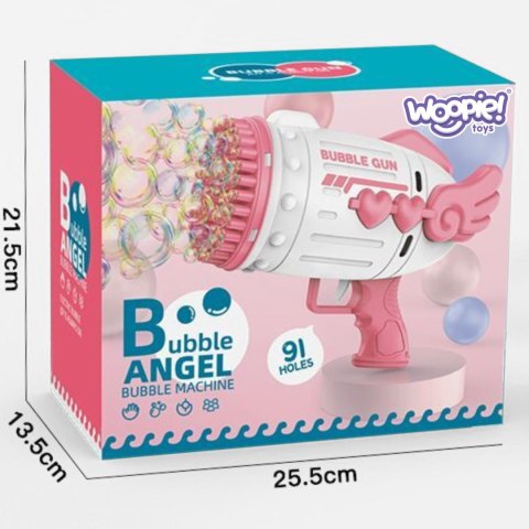 WOOPIE Pistolet do Robienia Baniek Mydlanych 91 Otworów Różowy WOOPIE Pistolet do Robienia Baniek Mydlanych 91 Otworów Różowy