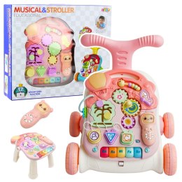 LEAN Toys Chodzik Edukacyjny Stolik Panel Interaktywny Stolik 5w1 Różowy