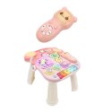 LEAN Toys Chodzik Edukacyjny Stolik Panel Interaktywny Stolik 5w1 Różowy