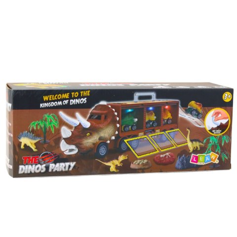 LEAN Toys Ciężarówka Dinozaur Triceratops Autka Dinozaury Wyrzutnia Brązowy LEAN Toys Ciężarówka Dinozaur Triceratops Autka Dinozaury Wyrzutnia Brązowy