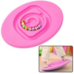 LEAN Toys Deska Równoważąca Sensoryczna Dla Dzieci Piłeczki Kauczukowe 5szt Różowa