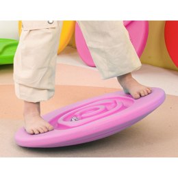 LEAN Toys Deska Równoważąca Sensoryczna Dla Dzieci Piłeczki Kauczukowe 5szt Różowa