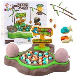 LEAN Toys Gra Zręcznościowa Łowienie Dinozaurów Wędki Magnetyczne Dźwięki