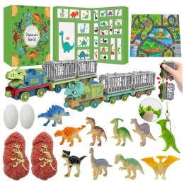 LEAN Toys Kalendarz Adwentowy Dla Dzieci Dinozaury Figurki Akcesoria
