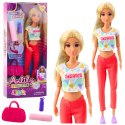 LEAN Toys Lalka Anlily Joga Mata Do Ćwiczeń Torba Bidon Ruchome Kończyny