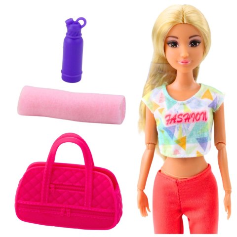 LEAN Toys Lalka Anlily Joga Mata Do Ćwiczeń Torba Bidon Ruchome Kończyny LEAN Toys Lalka Anlily Joga Mata Do Ćwiczeń Torba Bidon Ruchome Kończyny