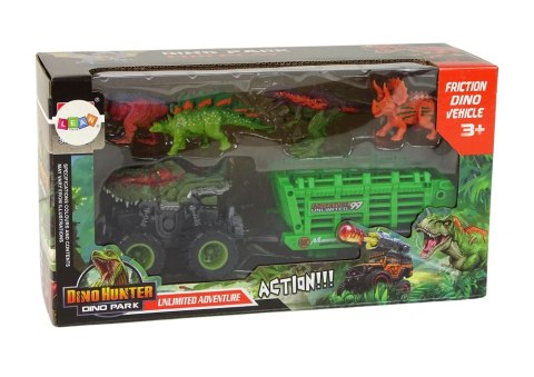 LEAN Toys Pojazd z Motywem Dinozaura Przyczepa 4 Sztuki Dinozaurów LEAN Toys Pojazd z Motywem Dinozaura Przyczepa 4 Sztuki Dinozaurów
