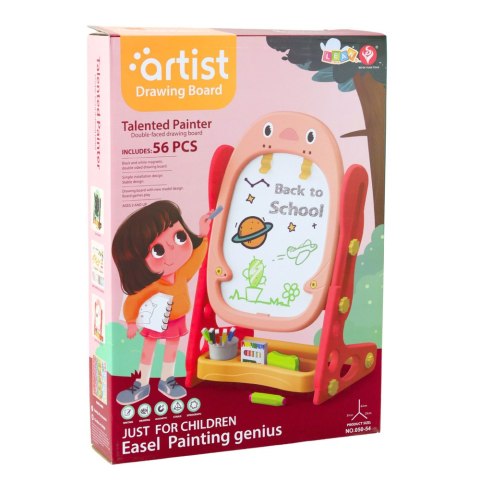 LEAN Toys Tablica Magnetyczna Dwustronna Pingwin Zestaw Gier Akcesoria 56el Różowa LEAN Toys Tablica Magnetyczna Dwustronna Pingwin Zestaw Gier Akcesoria 56el Różowa