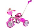LEAN Trike Rower Trójkołowy PRO100 Różowy Koszyk Koła EVA