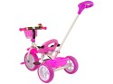 LEAN Trike Rower Trójkołowy PRO100 Różowy Koszyk Koła EVA
