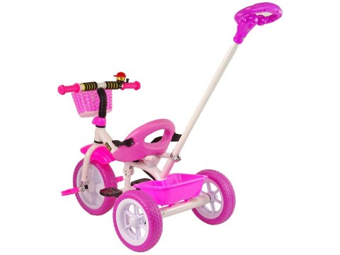 LEAN Trike Rower Trójkołowy PRO100 Różowy Koszyk Koła EVA LEAN Trike Rower Trójkołowy PRO100 Różowy Koszyk Koła EVA