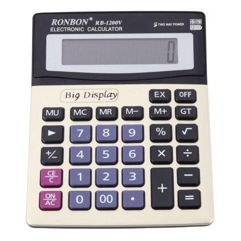 LEAN Kalkulator Biurowy Ronbon RB-1200V Duży Wyświetlacz 12-Cyfrowy LEAN Kalkulator Biurowy Ronbon RB-1200V Duży Wyświetlacz 12-Cyfrowy