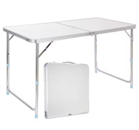 LEAN Stół Turystyczny Kempingowy Składany Regulowany Aluminiowy Biały 120x60cm LEAN Stół Turystyczny Kempingowy Składany Regulowany Aluminiowy Biały 120x60cm