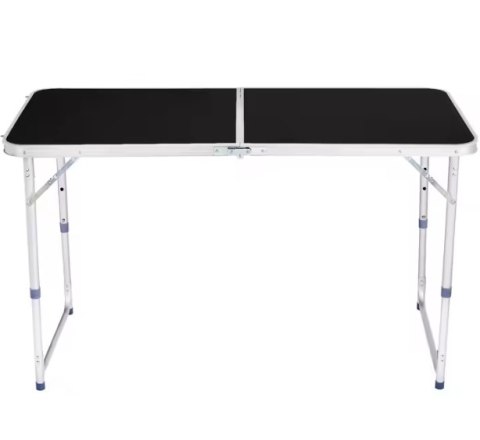 LEAN Stół Turystyczny Kempingowy Składany Regulowany Aluminiowy Czarny 120x60cm LEAN Stół Turystyczny Kempingowy Składany Regulowany Aluminiowy Czarny 120x60cm
