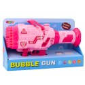 LEAN Toys Duży Pistolet Elektryczny Na Bańki Mydlane 64 Otwory Różowy