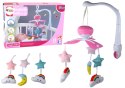 LEAN Toys Karuzela Łóżeczkowa Dla Dzieci Dźwięk Niebo Różowa