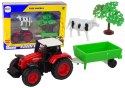 LEAN Toys Zestaw Farma Traktor Przyczepa Krowa 1:64