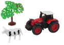 LEAN Toys Zestaw Farma Traktor Przyczepa Krowa 1:64